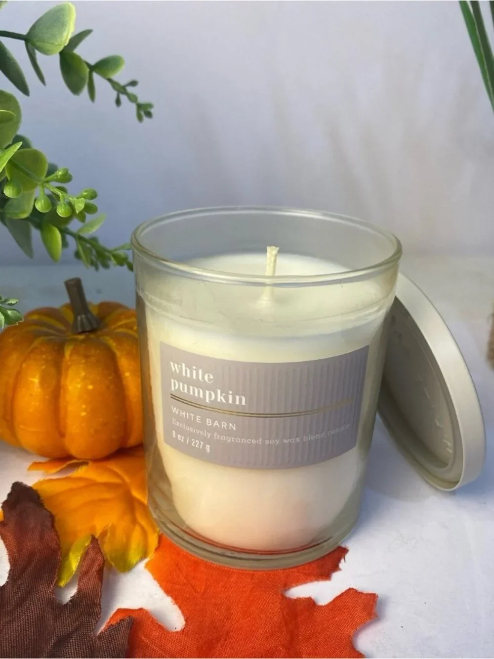 “White Pumpkin” BBW White Barn NEW Single Wick Candle